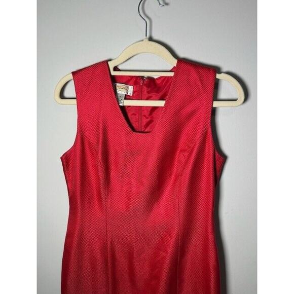 Talbots Two Piece Sheath Dress Suit Blazer Jacket Silk Wool Blend Coral Size 2P - Picture 8 of 13